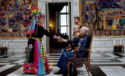 Nytårskur på Christiansborg Slot. Bolivia. (Foto: Keld Navntoft/Scanpix 2015)